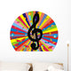 Rainbow Splash G-Clef Wall Decal