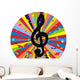 Rainbow Splash G-Clef Wall Decal