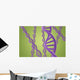 Purple DNA Helices on a Green Background Wall Mural