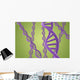 Purple DNA Helices on a Green Background Wall Mural