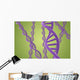 Purple DNA Helices on a Green Background Wall Mural