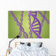 Purple DNA Helices on a Green Background Wall Mural