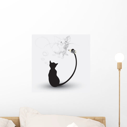 Cat Drawing Mouse