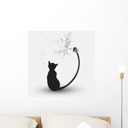 Cat Drawing Mouse