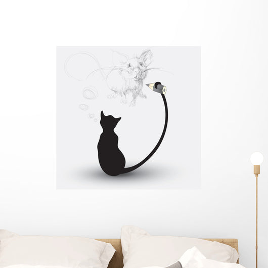 Cat Drawing Mouse