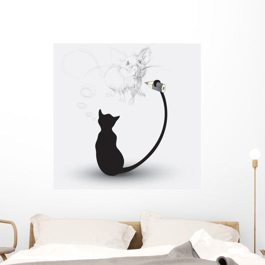 Cat Drawing Mouse