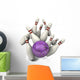 Bowling Ball Hitting Pins for a Strike Wall Decal