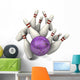 Bowling Ball Hitting Pins for a Strike Wall Decal