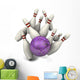 Bowling Ball Hitting Pins for a Strike Wall Decal