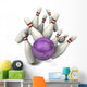 Bowling Ball Hitting Pins for a Strike Wall Decal
