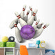 Bowling Ball Hitting Pins for a Strike Wall Decal