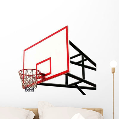 Basketball Hoop Wall Decal shown on a wall