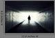 Silhouette of Man Walking in Tunnel Wall Mural
