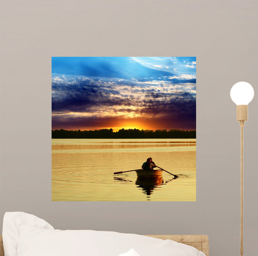 Couple Boat against Beautiful