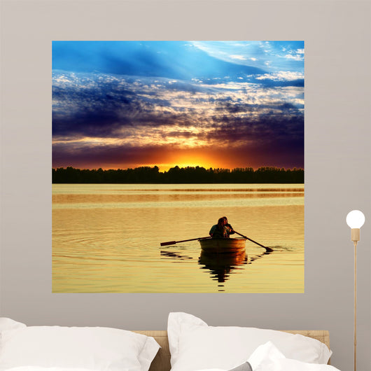 Couple Boat against Beautiful
