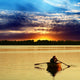 Couple Boat against Beautiful