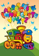 Cartoon Train with Alphabet