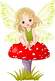 Baby Fairy on the Mushroom Wall Decal