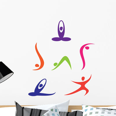 Yoga Wall Decal shown on a wall