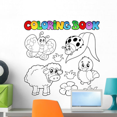 Coloring Book with Spring shown on a wall