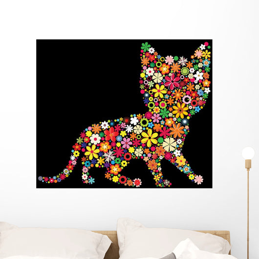 Vector Floral Kittens