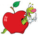 Happy Cartoon Worm Apple