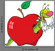 Happy Cartoon Worm Apple