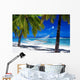 Hammock Between Palm Trees on Tropical Beach Wall Mural