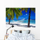 Hammock Between Palm Trees on Tropical Beach Wall Mural
