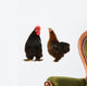 Cock and Black Hen Wall Decal