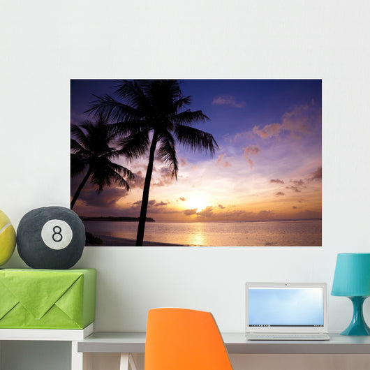 Beautiful Sunset Tropic Beach Wall Mural
