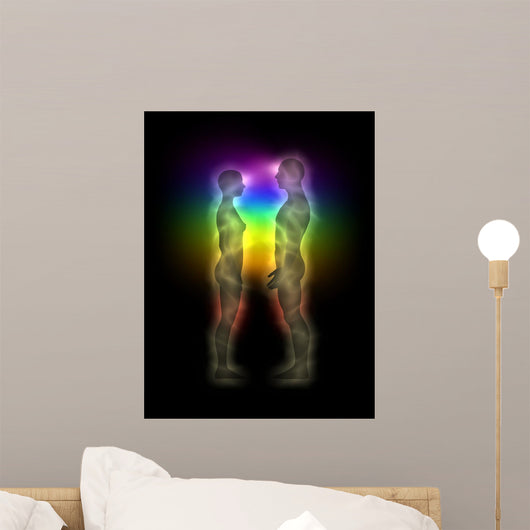 Woman and Man Silhouette Wall Mural