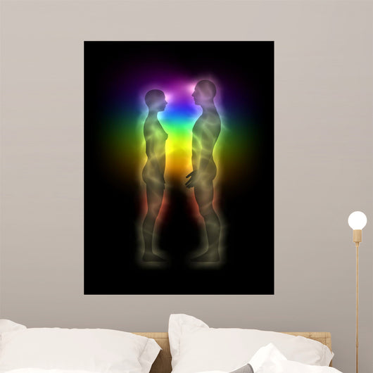 Woman and Man Silhouette Wall Mural
