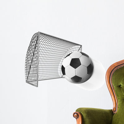 3D Single Soccer Ball Wall Decal shown on a wall