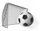 3d single soccer ball and gates isolated on white background Wall Decal