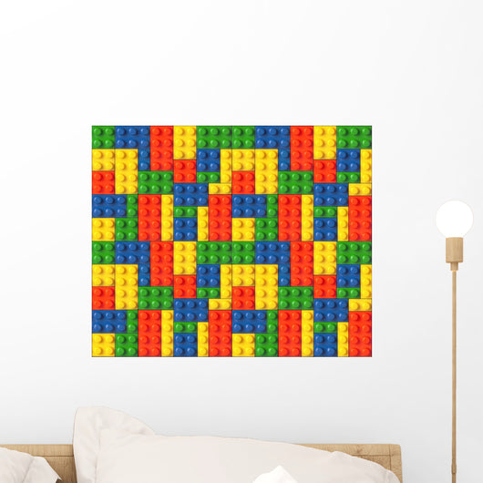 Colorful Interlocking Building Blocks Wall Decal - Creative and Educational Wall Art for Kids' Rooms, Playrooms - Available in Multiple Sizes