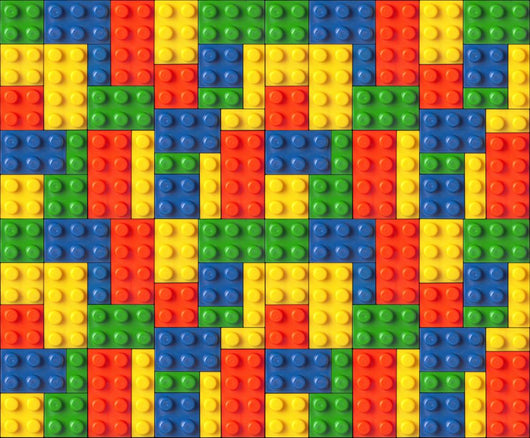 Colorful Interlocking Building Blocks Wall Decal - Creative and Educational Wall Art for Kids' Rooms, Playrooms - Available in Multiple Sizes