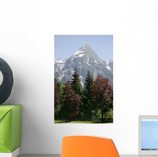 Alpine Trees and Mountain Wall Mural