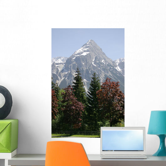 Alpine Trees and Mountain Wall Mural