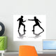 Black Silhouettes Athletes Fencers Wall Mural