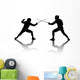 Silhouettes Athletes Fencers Wall Mural