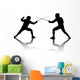 Silhouettes Athletes Fencers Wall Mural