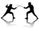 Silhouettes Athletes Fencers Wall Mural