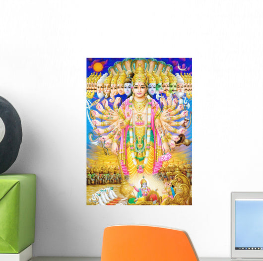 Indian God Krishna in Virat Roop Wall Mural