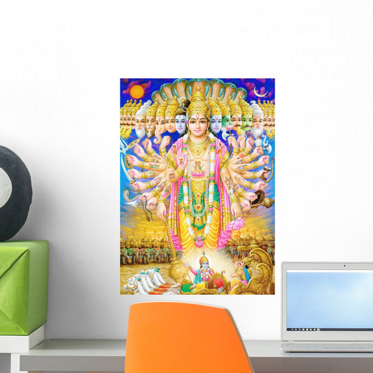 Indian God Krishna in Virat Roop Wall Mural