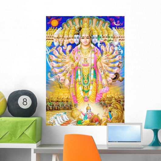 Indian God Krishna in Virat Roop Wall Mural