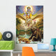 Indian God Vishnu with Garud Dav the Vahan of Vish Wall Mural