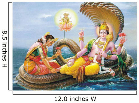 Indian God Bhagwan Vishnu with Laxmi Mata Wall Mural