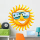 Cheerful Sun in Sunglasses Wall Decal