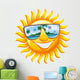 Cheerful Sun in Sunglasses Wall Decal